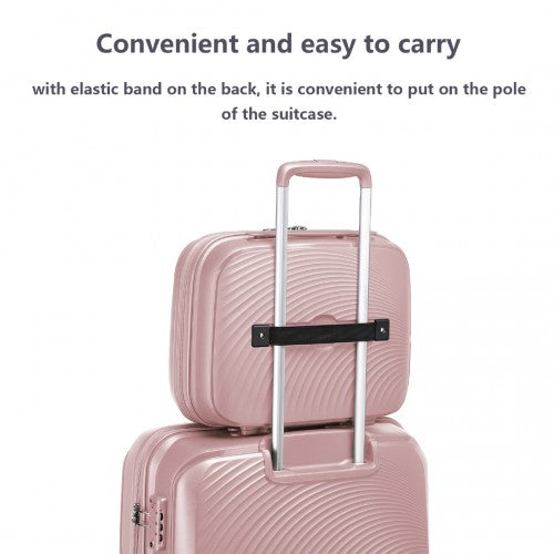 Easy Luggage K2393L - British Traveller Lightweight 14 Inch Polypropylene Vanity Case - Nude