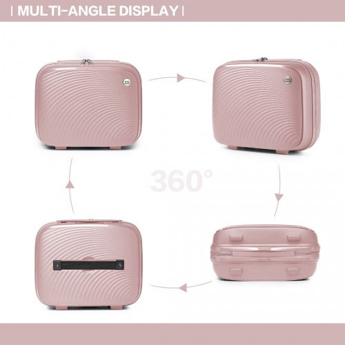 Easy Luggage K2393L - British Traveller Lightweight 14 Inch Polypropylene Vanity Case - Nude