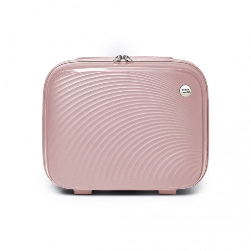 Easy Luggage K2393L - British Traveller Lightweight 14 Inch Polypropylene Vanity Case - Nude