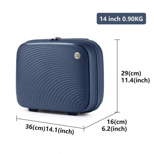 Easy Luggage K2393L - British Traveller Lightweight 14 Inch Polypropylene Vanity Case - Navy