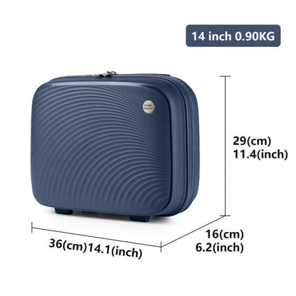 Easy Luggage K2393L - British Traveller Lightweight 14 Inch Polypropylene Vanity Case - Navy