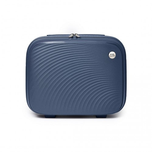 Easy Luggage K2393L - British Traveller Lightweight 14 Inch Polypropylene Vanity Case - Navy