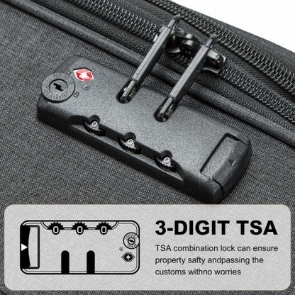 K2397L - British Traveller 24 Inch Lightweight Soft Shell Expandable Suitcase With TSA Lock - Black