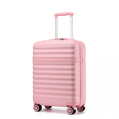 KSK2484 - Kono 20 Inch Stylish Lightweight Hard Shell ABS+PC Cabin Carry-On Suitcase with TSA Lock for Enhanced Security - Pink