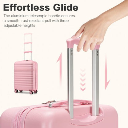 KSK2484 - Kono 20 Inch Stylish Lightweight Hard Shell ABS+PC Cabin Carry-On Suitcase with TSA Lock for Enhanced Security - Pink