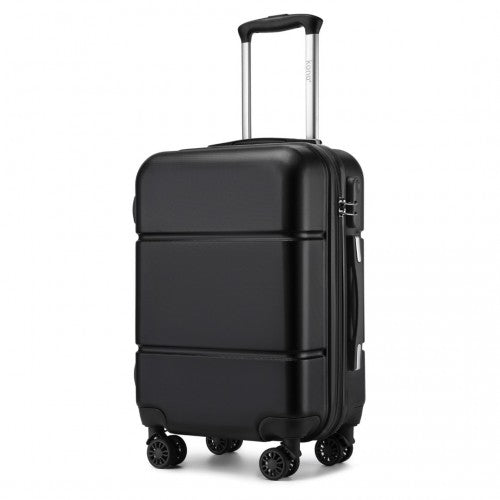 KSK2485 - Kono 20 Inch Premium ABS Cabin Carry-On Suitcase with Secure Combination Lock for Effortless Travel - Black