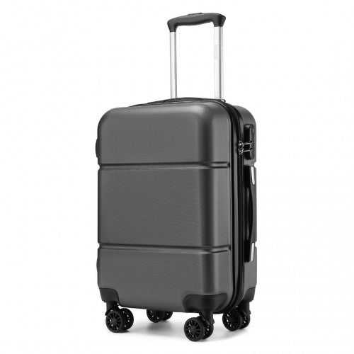 KSK2485 - Kono 20 Inch Premium ABS Cabin Carry-On Suitcase with Secure Combination Lock for Effortless Travel - Grey and black