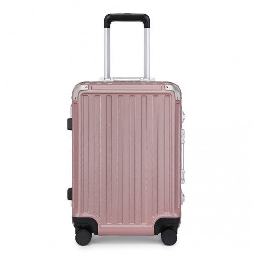 KSS2481 - Supercase Durable 20 Inch PC Hardshell Aluminum Frame Suitcase With TSA Lock - Nude