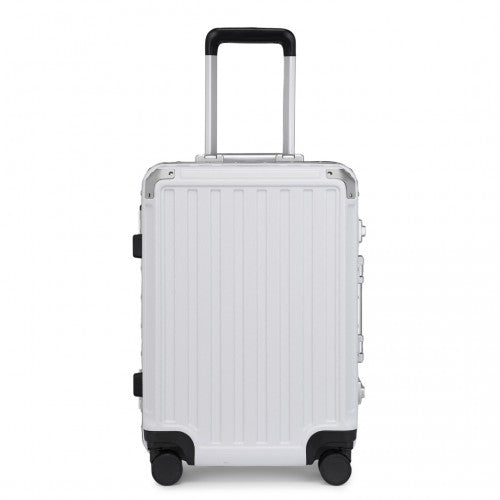 KSS2481 - Supercase Durable 20 Inch PC Hardshell Aluminum Frame Suitcase With TSA Lock - White