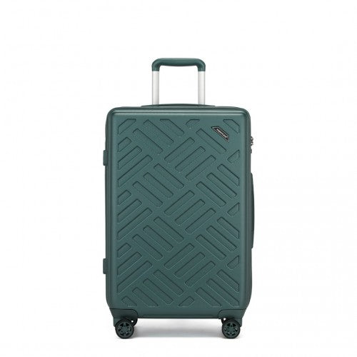 KSS2495 - Supercase 24 Inch Sleek Geometric Pattern Hard Shell ABS+PC Check-In Suitcase with TSA Lock for Effortless Travel - Military Green