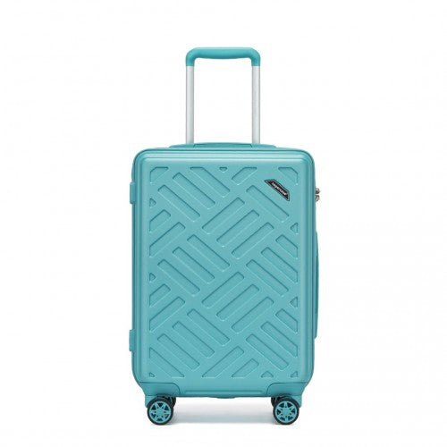 KSS2495 - Supercase 20 Inch Sleek Geometric Pattern Hard Shell ABS+PC Cabin Carry-On Suitcase with TSA Lock - Blue