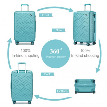 KSS2495 - Supercase 24 Inch Sleek Geometric Pattern Hard Shell ABS+PC Check-In Suitcase with TSA Lock for Effortless Travel - Blue