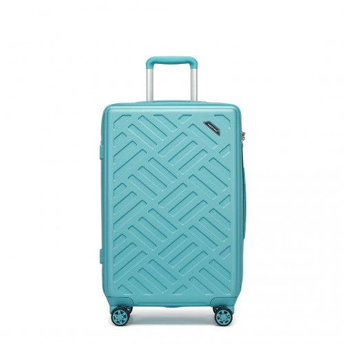 KSS2495 - Supercase 24 Inch Sleek Geometric Pattern Hard Shell ABS+PC Check-In Suitcase with TSA Lock for Effortless Travel - Blue