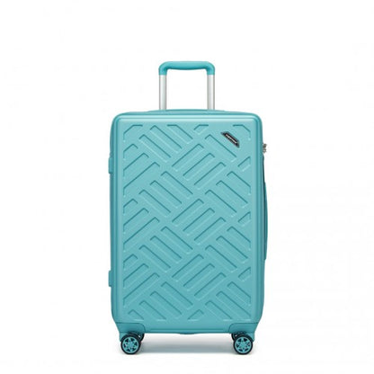 KSS2495 - Supercase 24 Inch Sleek Geometric Pattern Hard Shell ABS+PC Check-In Suitcase with TSA Lock for Effortless Travel - Blue