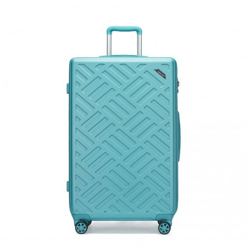 KSS2495 - Supercase 28 Inch Sleek Geometric Pattern Hard Shell ABS+PC Check-In Suitcase with TSA Lock for Effortless Travel - Blue