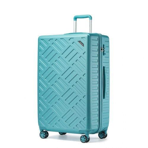 KSS2495 - Supercase 28 Inch Sleek Geometric Pattern Hard Shell ABS+PC Check-In Suitcase with TSA Lock for Effortless Travel - Blue