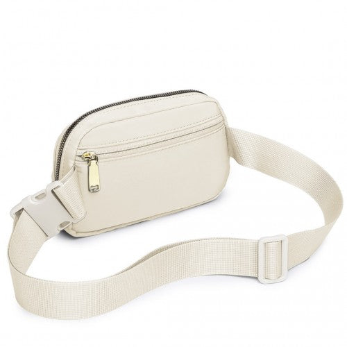 L2337 - Miss Lulu Lightweight Stylish Water-Resistant Casual Bum Bag - Beige