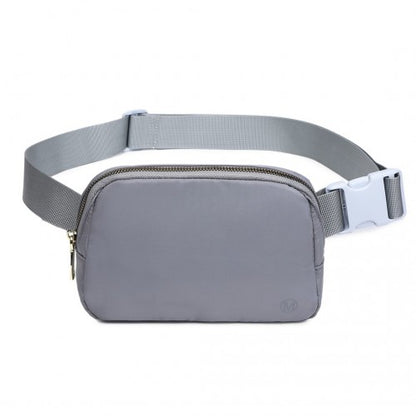 L2337 - Miss Lulu Lightweight Stylish Water-Resistant Casual Bum Bag - Grey