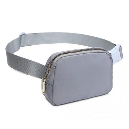 L2337 - Miss Lulu Lightweight Stylish Water-Resistant Casual Bum Bag - Grey