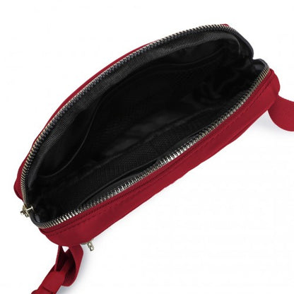 L2337 - Miss Lulu Lightweight Stylish Water-Resistant Casual Bum Bag - Burgundy