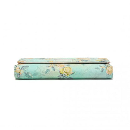 Easy Luggage LP2353F - Miss Lulu Ladies' Flower Printed PU Leather Long Purse - Green