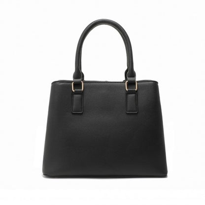 Easy Luggage LT2352 - Miss Lulu Modern Elegance PU Leather Lady's Tote - Black