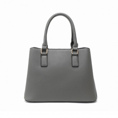 Easy Luggage LT2352 - Miss Lulu Modern Elegance PU Leather Lady's Tote - Grey