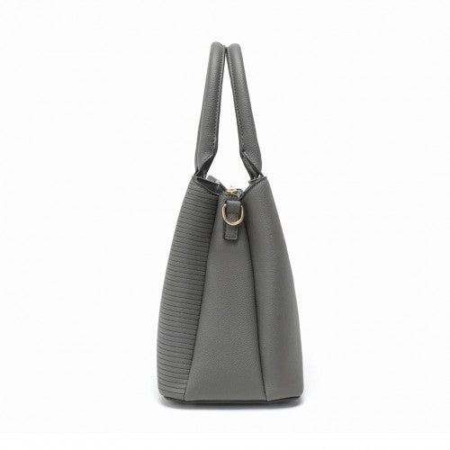 Easy Luggage LT2352 - Miss Lulu Modern Elegance PU Leather Lady's Tote - Grey