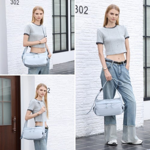 MSM2424 - Miss Lulu Ultra-Light Water-Resistant Urban Casual Commuter Crossbody Bag - Blue