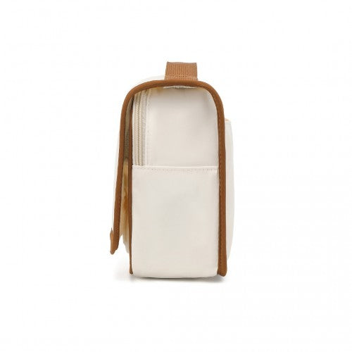 Easy Luggage S2342 - Classic Hanging Multi-Pocket Waterproof Travel Makeup Bag - Beige And Brown