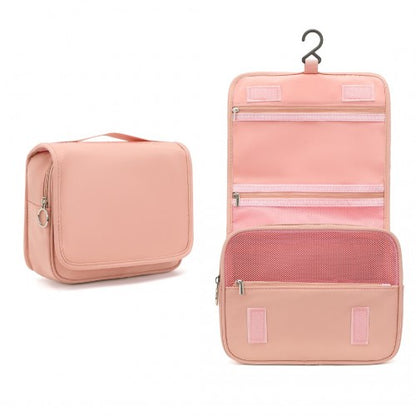 Easy Luggage S2342 - Classic Hanging Multi-Pocket Waterproof Travel Makeup Bag - Nude