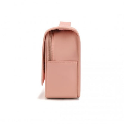 Easy Luggage S2342 - Classic Hanging Multi-Pocket Waterproof Travel Makeup Bag - Nude