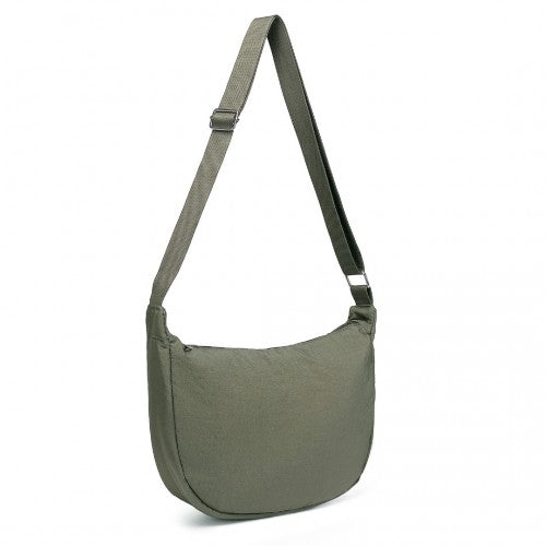 S2415 - Portable Water-resistant Nylon Crossbody Bag With Comfortable Cotton Strap - Green