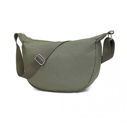 S2415 - Portable Water-resistant Nylon Crossbody Bag With Comfortable Cotton Strap - Green