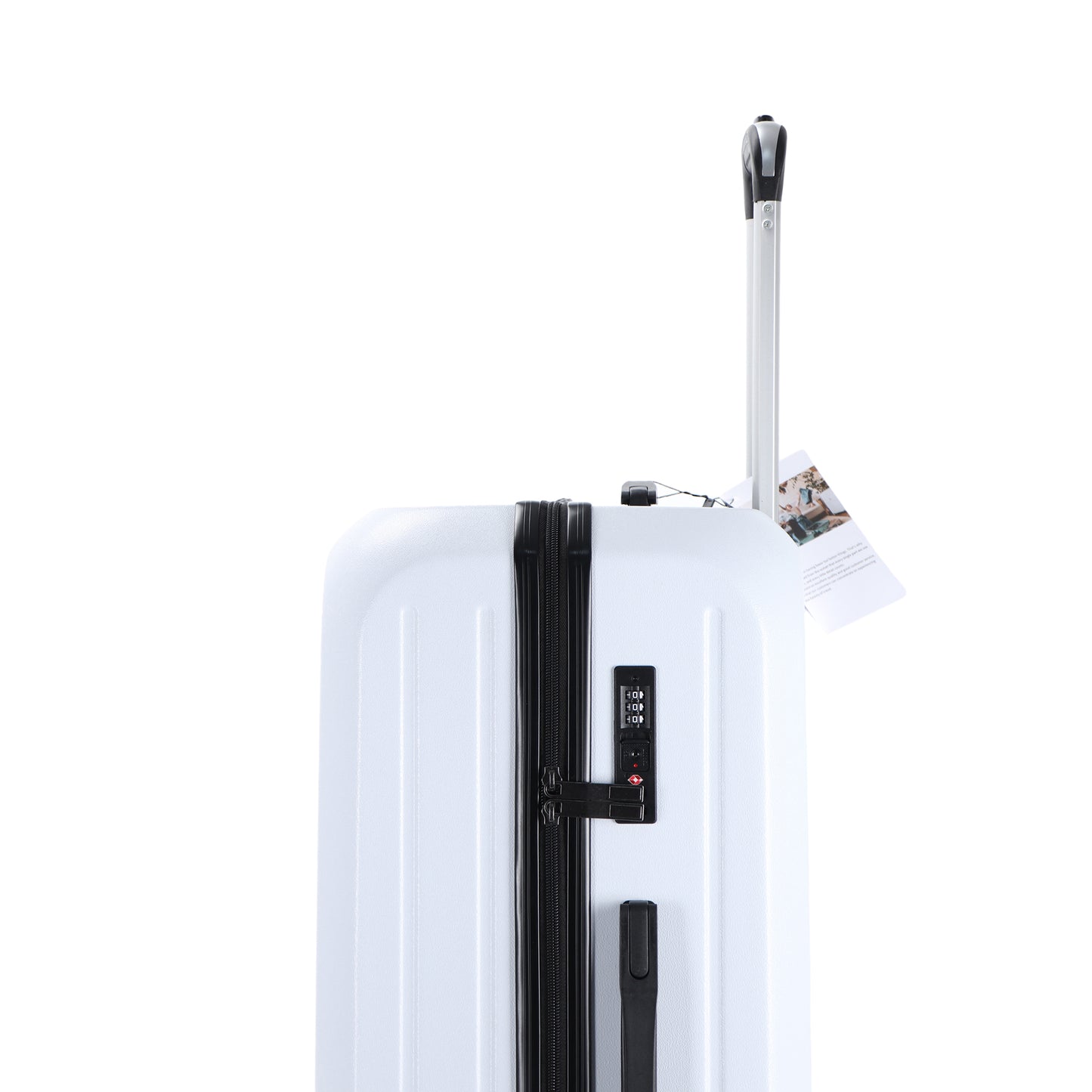 Easy Luggage Tabby Deluxe: ABS Suitcase with 4 Wheels, TSA Lock, Aluminum Frame - 20", 24", 28" Sizes - White