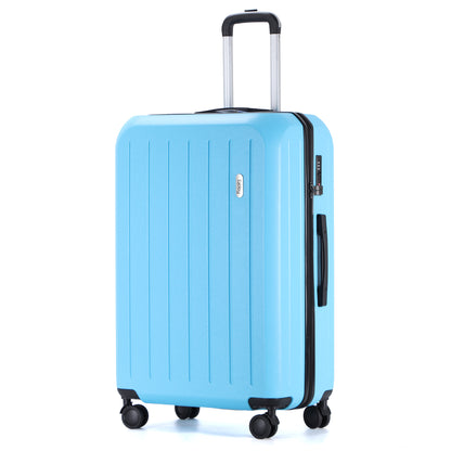 Easy Luggage Tabby Deluxe: ABS Suitcase with 4 Wheels, TSA Lock, Aluminum Frame - 20", 24", 28" Sizes - Sky Blue