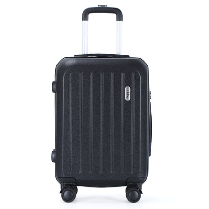 Easy Luggage Tabby Deluxe: ABS Suitcase with 4 Wheels, TSA Lock, Aluminum Frame - 20", 24", 28" Sizes - Black