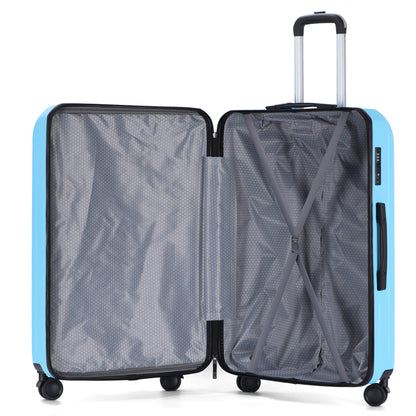 Easy Luggage Tabby Deluxe: ABS Suitcase with 4 Wheels, TSA Lock, Aluminum Frame - 20", 24", 28" Sizes - Sky Blue