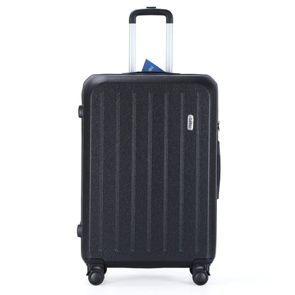 Easy Luggage Tabby Deluxe: ABS Suitcase with 4 Wheels, TSA Lock, Aluminum Frame - 20", 24", 28" Sizes - Black