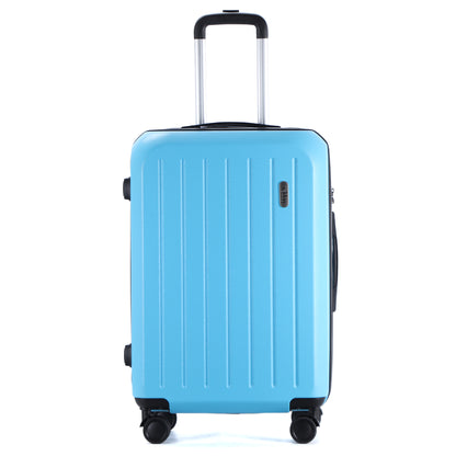 Easy Luggage Tabby Deluxe: ABS Suitcase with 4 Wheels, TSA Lock, Aluminum Frame - 20", 24", 28" Sizes - Sky Blue