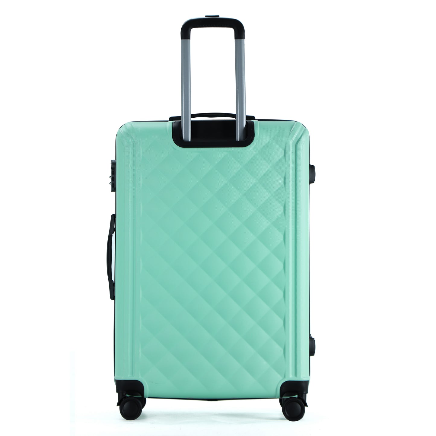 Easy Luggage Tabby Quilted 3 Piece Hard Shell Suitcases 360° Wheels Light Green