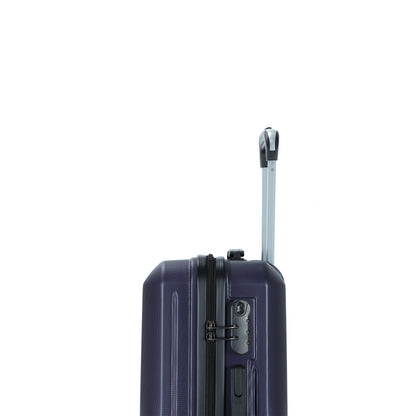 Easy Luggage Tabby Ribbed 3 Piece Hard Shell Suitcase 360° Spinner Wheels Navy Blue