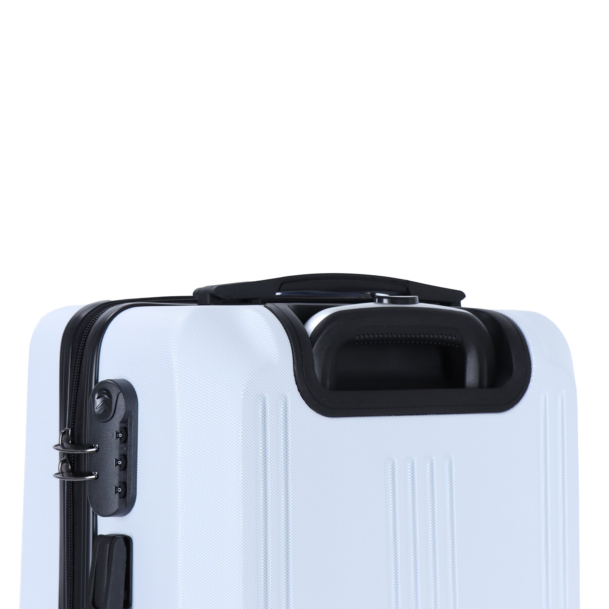 Easy Luggage Tabby Voyager 3 Piece Hard Shell Suitcase 360° Spinner Wheels White