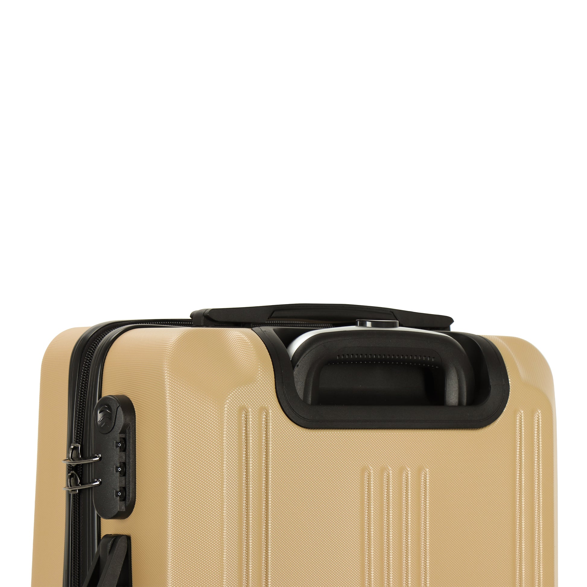 Easy Luggage Tabby Voyager 3 Piece Hard Shell Suitcase 360° Spinner Wheels Champagne Gold