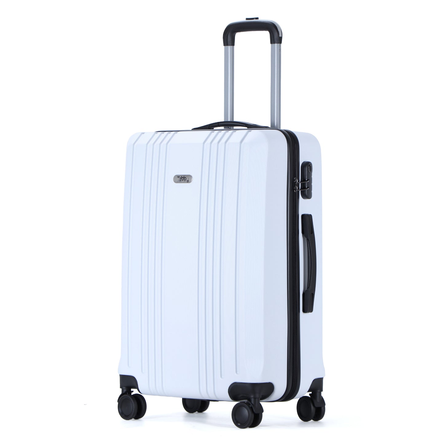 Easy Luggage Tabby Voyager 3 Piece Hard Shell Suitcase 360° Spinner Wheels White