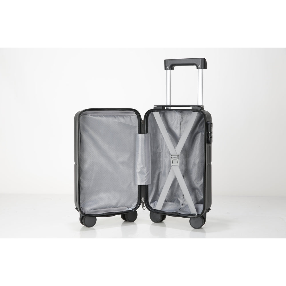 Tabby Travel Suitcase Set: Premium 3-Piece Hard Shell Luggage - Black