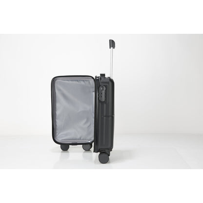 Tabby Travel Suitcase Set: Premium 3-Piece Hard Shell Luggage - Black