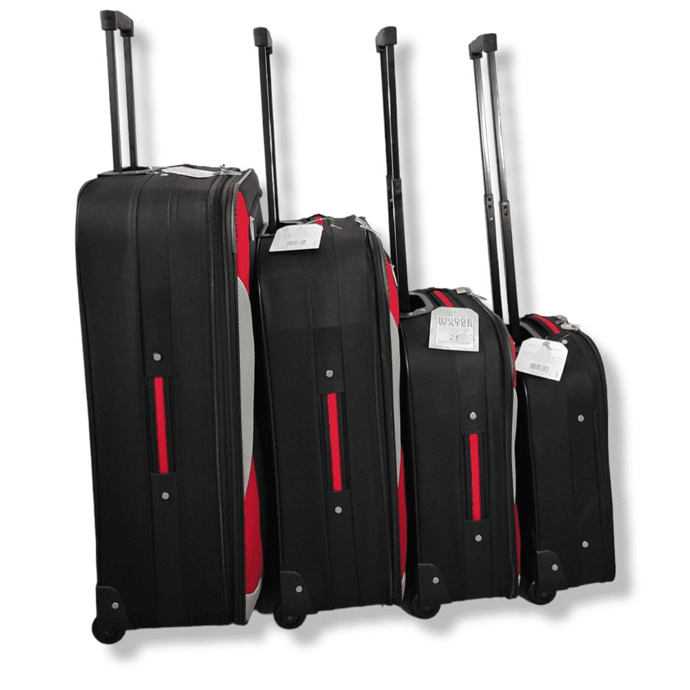 Chicane 2 Wheel Light Weight Expandable Suitcase Travel Luggage Cabin Trolley Bag Soft BLACK/RED/GREY - Easy Luggage