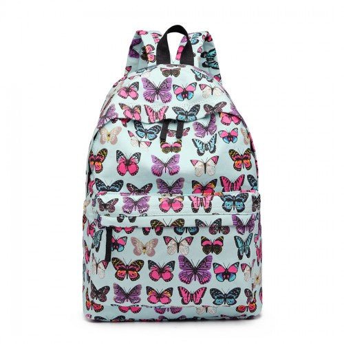 E1401B - Miss Lulu Large Backpack Butterfly Blue - Easy Luggage