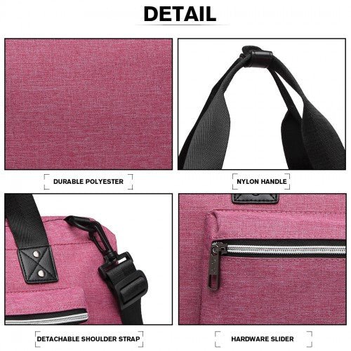 E1802 - Kono Maternity Baby Changing Bag Shoulder Travel Bag Pink - Easy Luggage